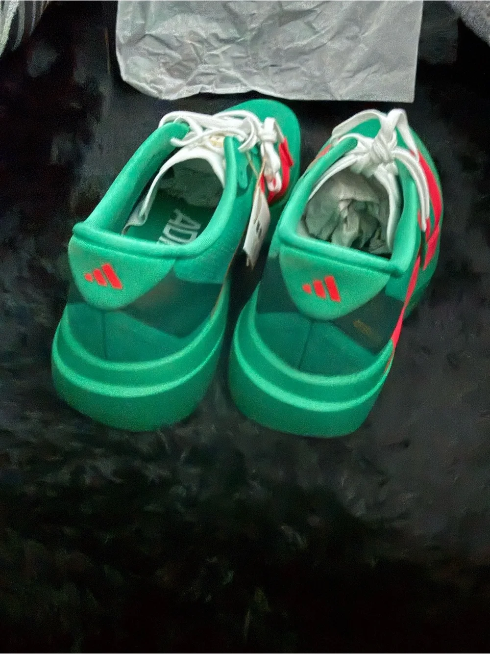 Adidas Adizero Teal and red orange Men's Athletic Running Shoes